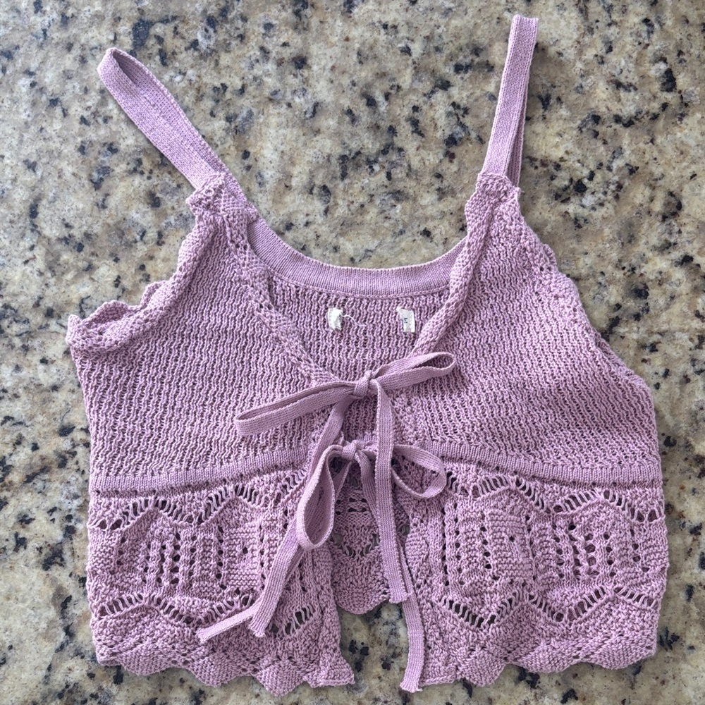 Dusty purple Crochet tank Top